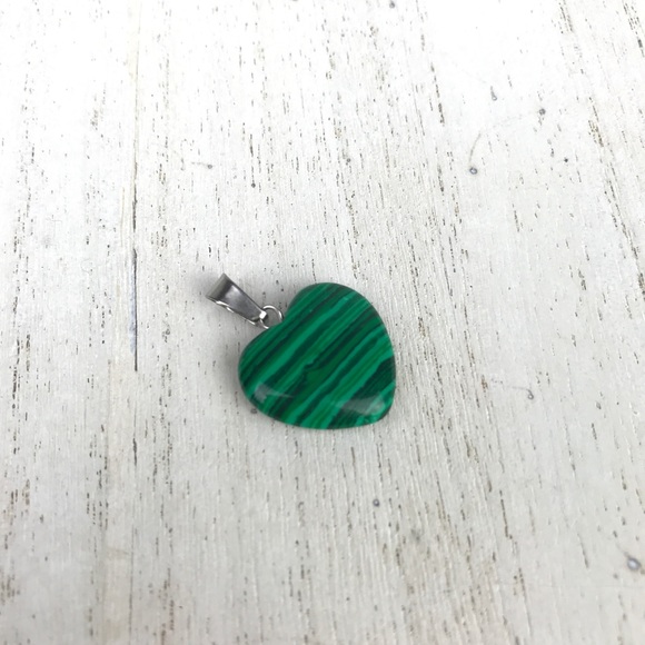 🚫SOLD🚫 NWOT Malachite Heart Shaped Pendant Green - Picture 15 of 16